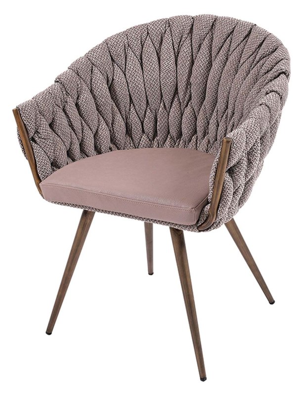 Mindy Brownes Blake Dining/Occasional Chair Taupe Tweed, Fabric & Faux Leather