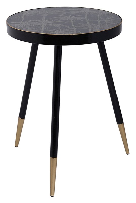 Mindy Brownes Palm Tree Side/Lamp Table Black & Gold