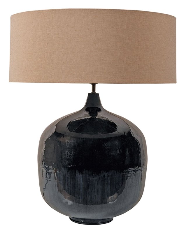 Mindy Brownes Ameera Table Lamp Dark Blue With Linen Shade