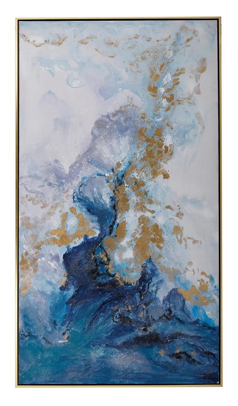 Mindy Brownes Reflection 73cm x 134cm Canvas Blue & Gold