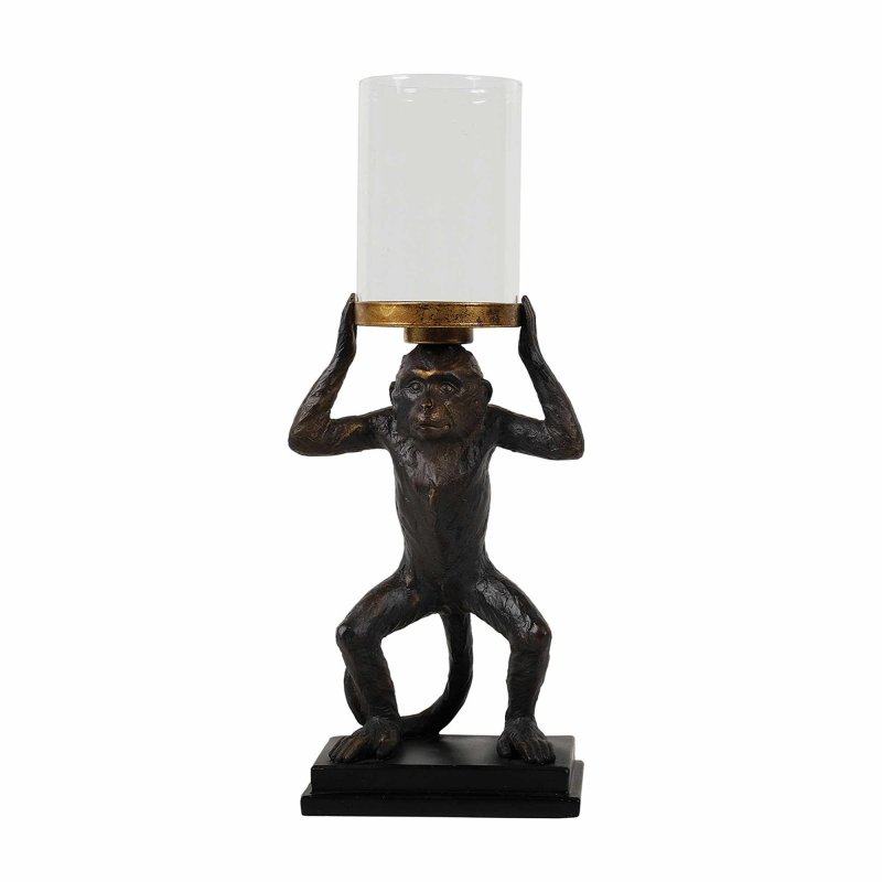 Mindy Brownes Monkey Candle Holder Brushed Gold & Black
