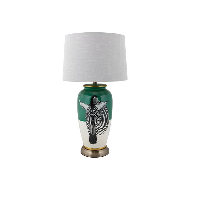 Mindy Brownes Zebra Table Lamp Green White With Shade Lamps Meubles Mindy Brownes Zebra Table Lamp Green, Zebra Table Lamp