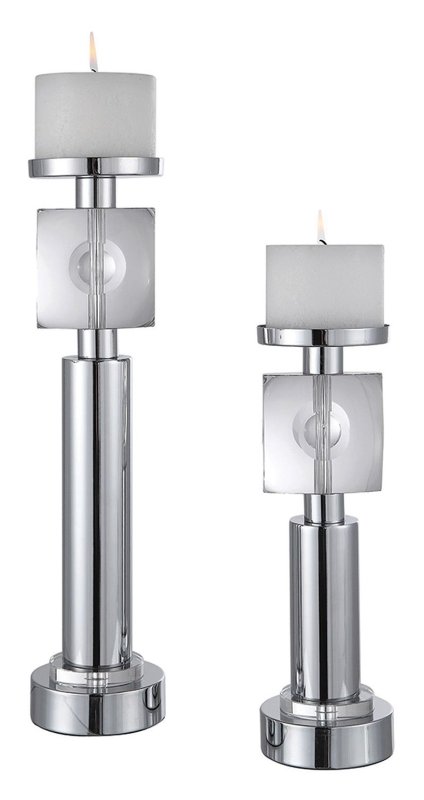 Mindy Brownes Kyrie Candle Holder Silver (Set of 2)