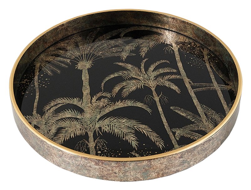 Mindy Brownes Palm Tree Coasters Gold & Black (Set of 5)