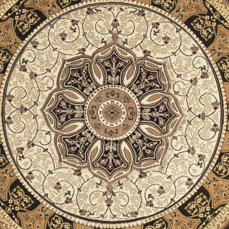 Heritage 4400 Circle Rug 150x150cm Black & Cream