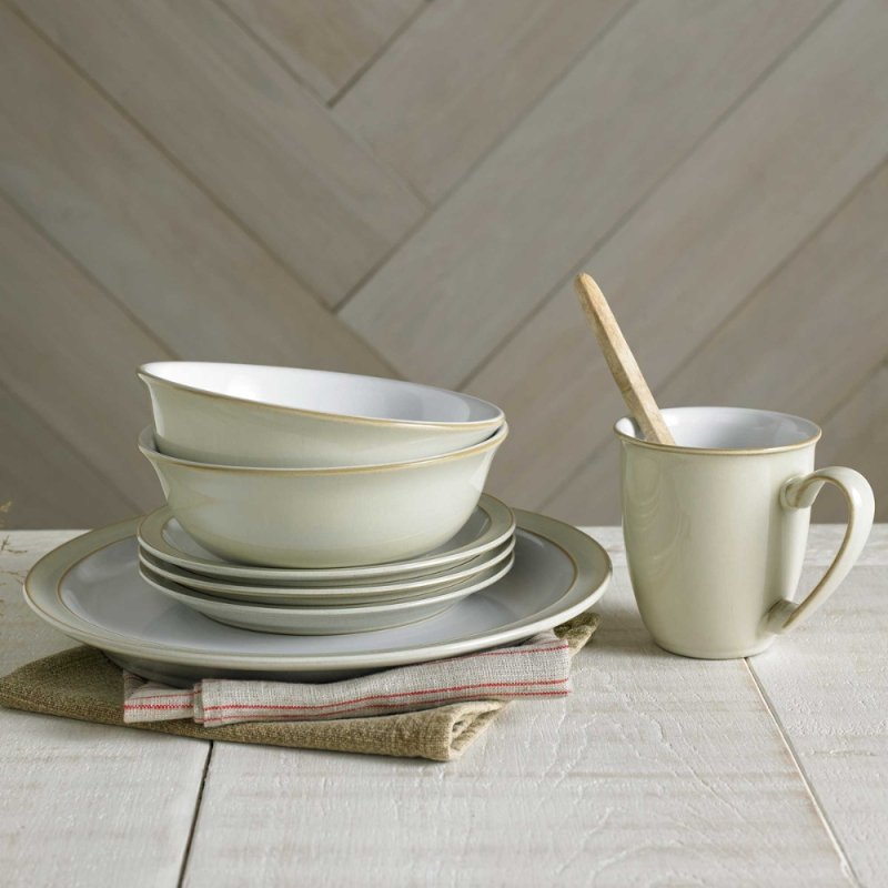 Bowls Denby Linen 16 Piece Dinner Set Denby Linen Coupe 16Pc