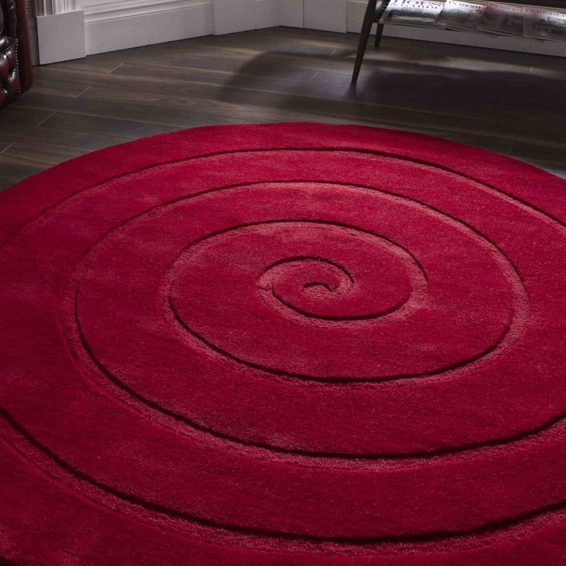 Spiral Red Rug 140 x 140