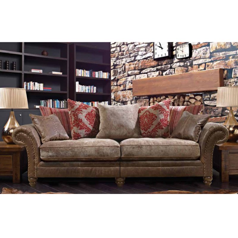 Alexander & James Hudson 3 Seater Sofa Option 1 Fabric & Leather Lifestyle