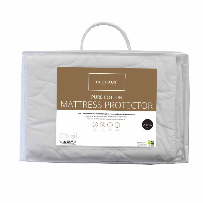 Pure Cotton Mattress Protector Single