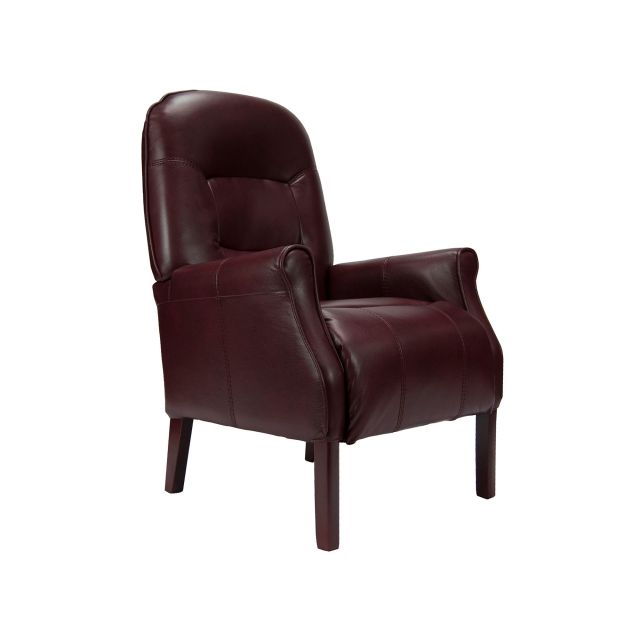 Cliften Armchair Faux Leather Wine, Small Leather Fireside Chairs