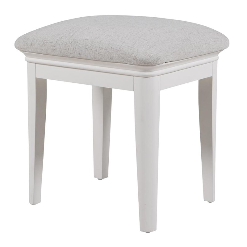 Acton Bedroom Stool With Fabric Seat Pad Bone White