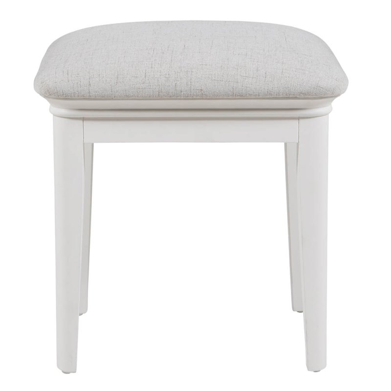 Acton Bedroom Stool With Fabric Seat Pad Bone White Front