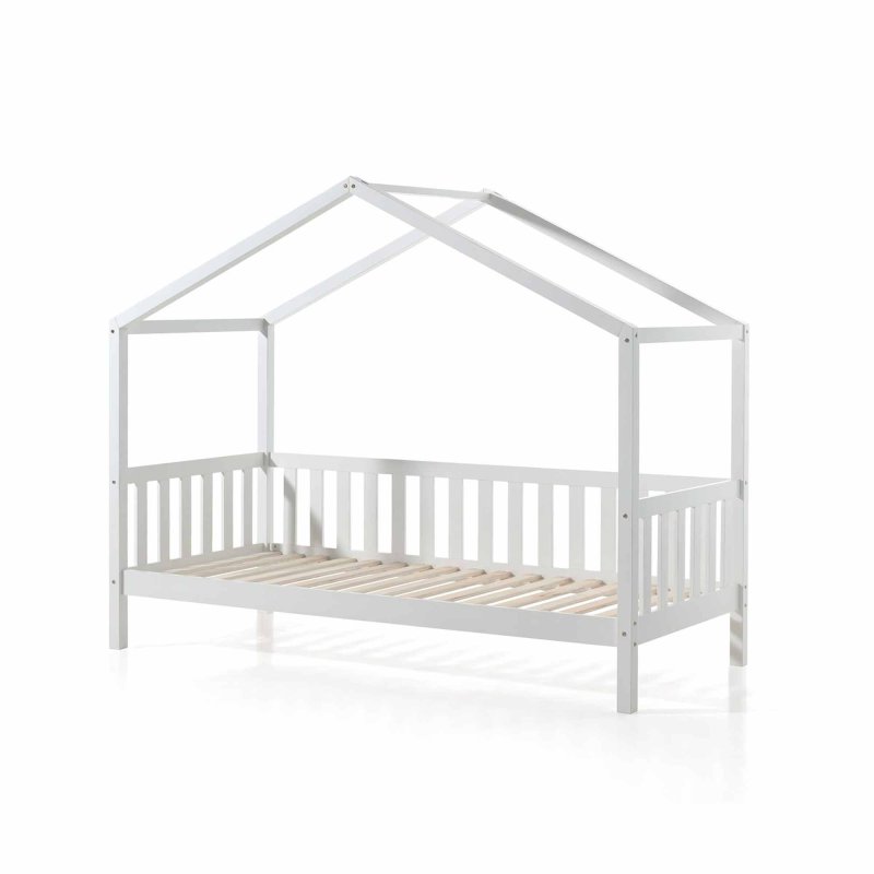 Dallas Bed With Fence 90x200cm White (Unassembled)