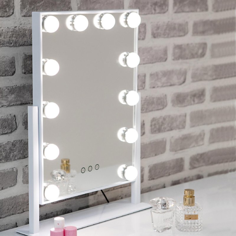 Hollywood Glamour Vanity Mirror, Small Vanity Mirror With Desk