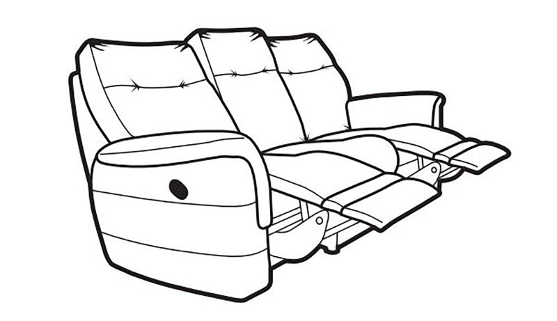 Parker Knoll Hudson 3 Seater Manual Reclining Sofa Fabric A 