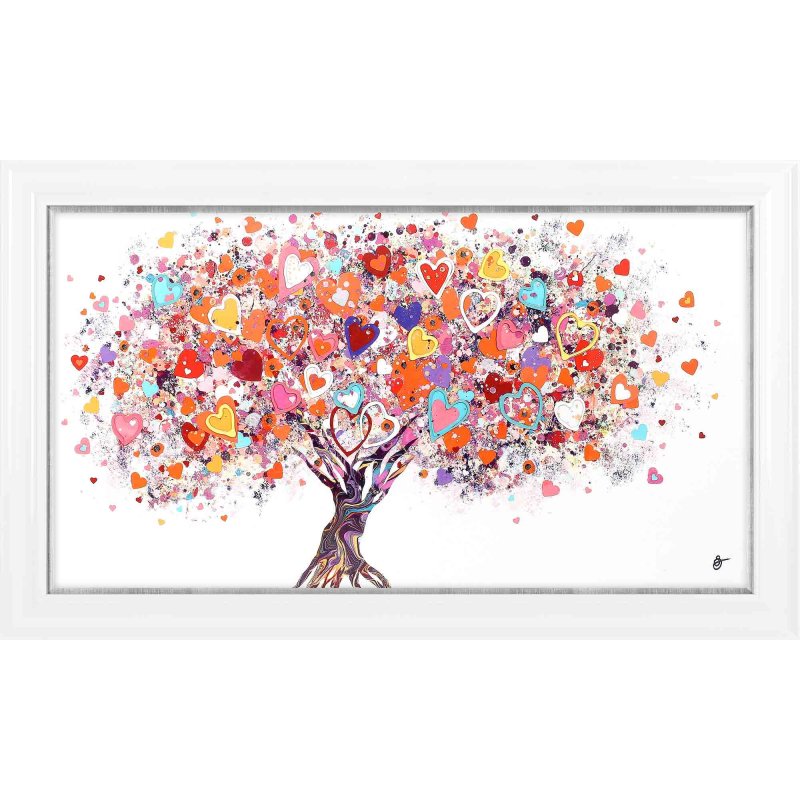 Artko Tree of Hearts 126cm x 76cm Picture By Sara Otter White Frame