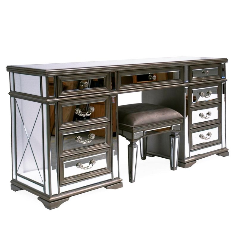 Rochelle Dressing Table Taupe & Mirrored