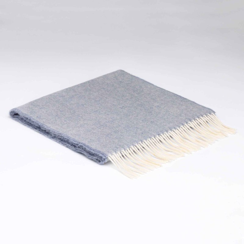 Lambswool Smoke Herringbone Scarf & Tube