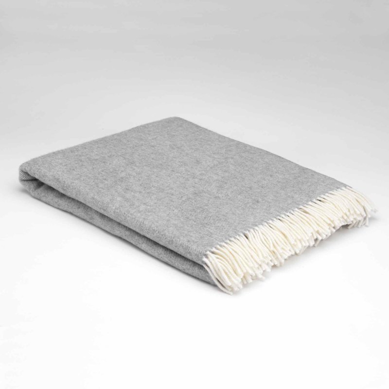 McNutt of Donegal Supersoft Uniform Grey Herringbone Throw