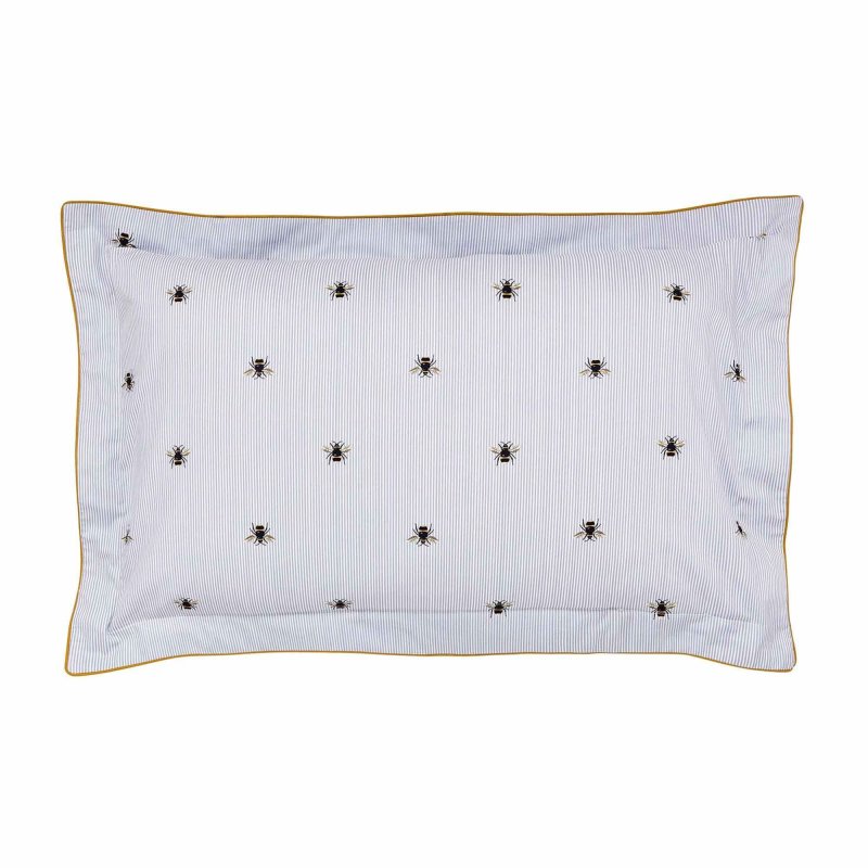 Joules Botanical Bee Oxford Pillowcase Blue