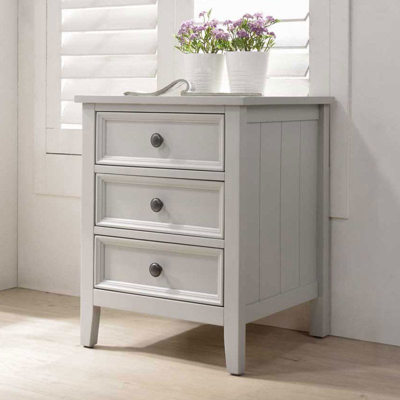 Carrie 3 Drawer Bedside Locker Painted Clay