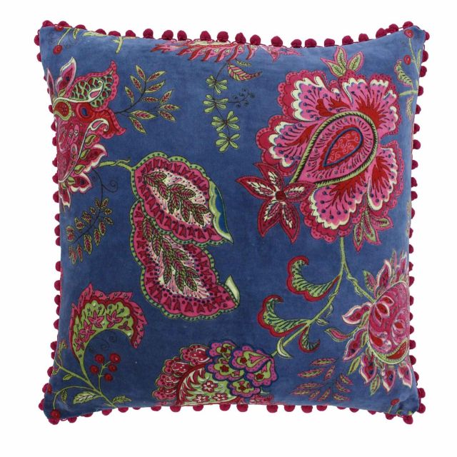 Paoletti Malisa Cushion 50cm x 50cm Smoke Blue Cushions Meubles