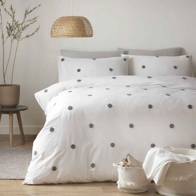 Appletree Dot Garden Duvet Cover Set Slate Covers Meubles Appletree Dot Garden Duvet Cover Set, Elegant Slate Grey Bedding