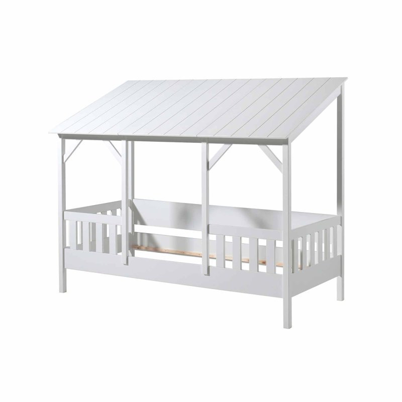 Vipack House Shaped Single (90cm) Bedstead With Three Roof Panels White 