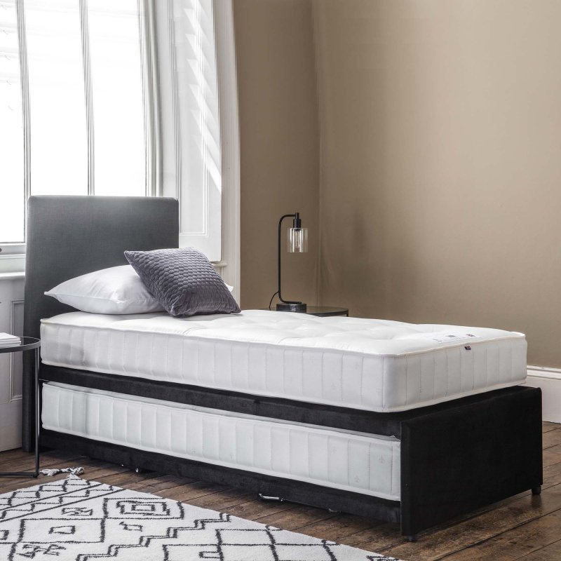 Granville Single (90cm) Guest Bed With Open Coil Mattress Fabric