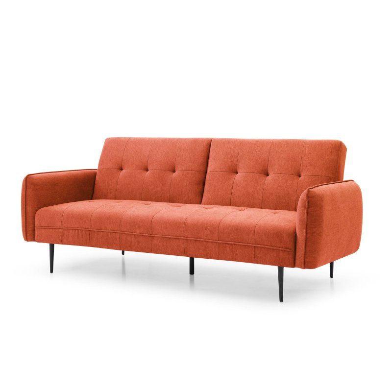 Clapton 3 Seater Sofa Bed Fabric Orange