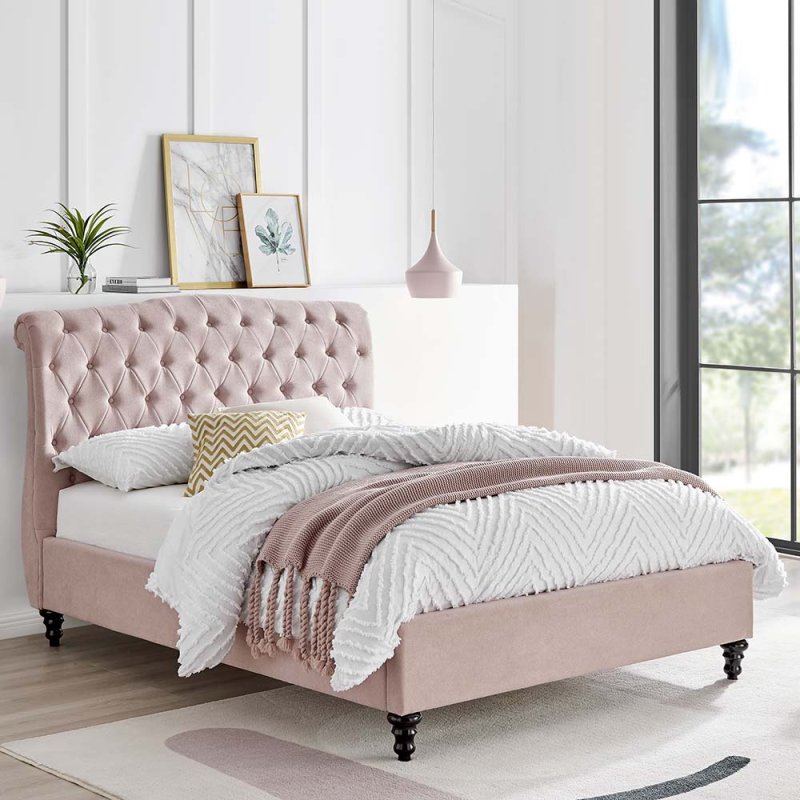 Rosa Single (90cm) Bedstead Fabric Pink