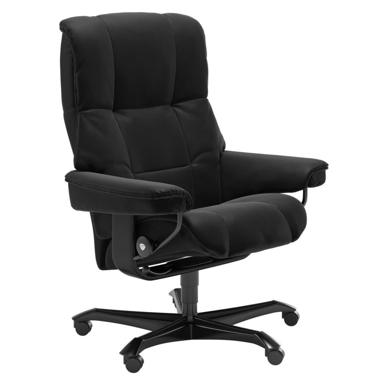 Mayfair Office Swivel Chair Paloma Leather Black With Black Frame