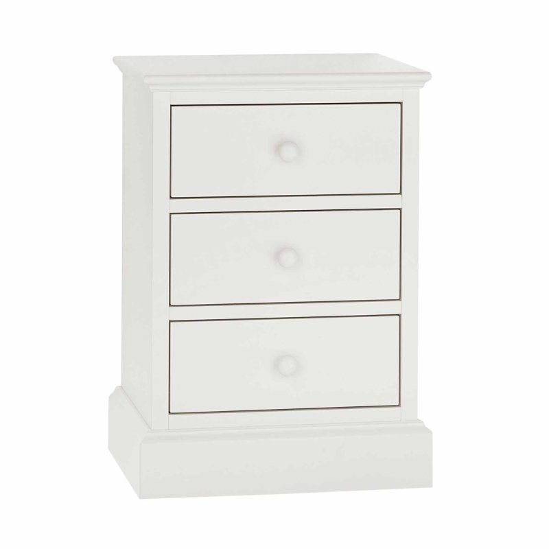 Julie 3 Drawer Bedside Locker White