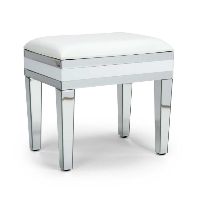 Liberty Bedroom Stool White Silver Meubles Liberty Bedroom Stool White Silver, White Stool For Vanity Table