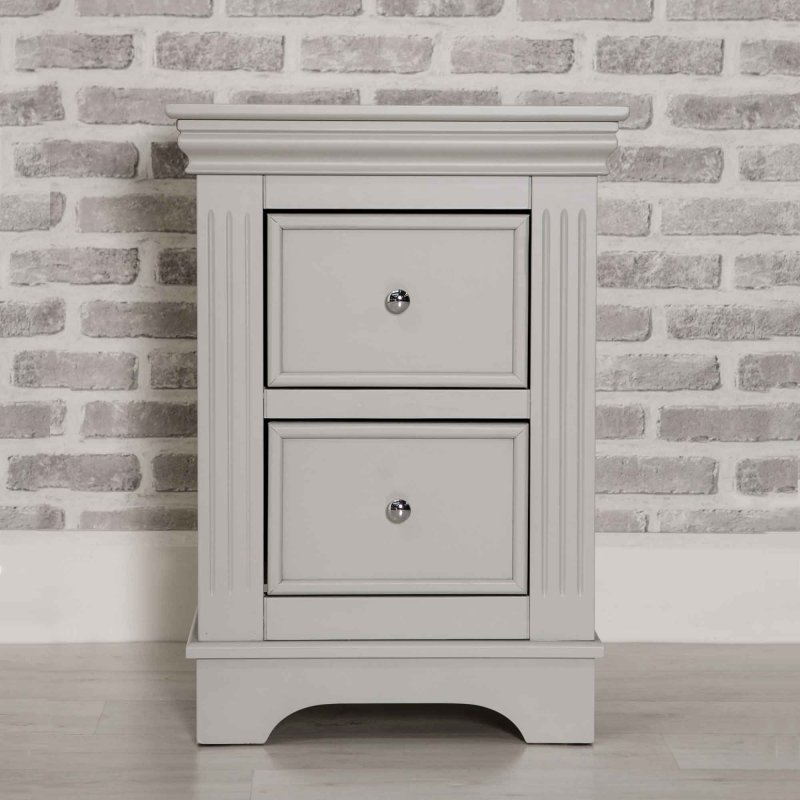 Clarence 2 Drawer Bedside Locker Grey