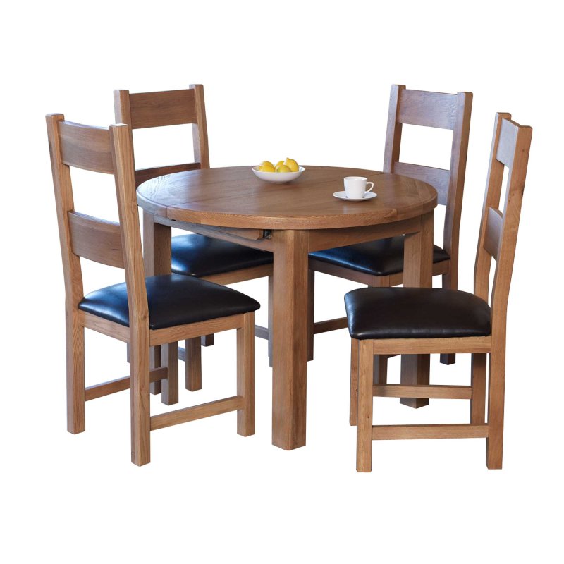 Holly 4-6 Person Round Extending Dining Table 107-145cm 