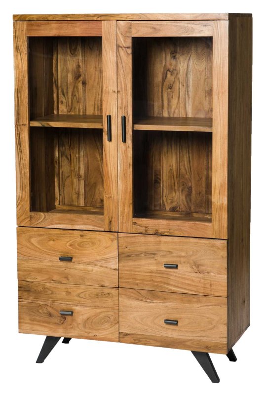 Turnberry 2 Door + 4 Drawer Display Cabinet Natural