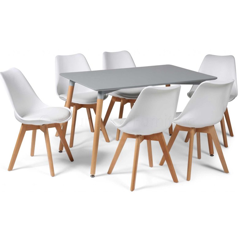 Urban 4-6 Person Rectangular Dining Table Grey  90cm x 120cm