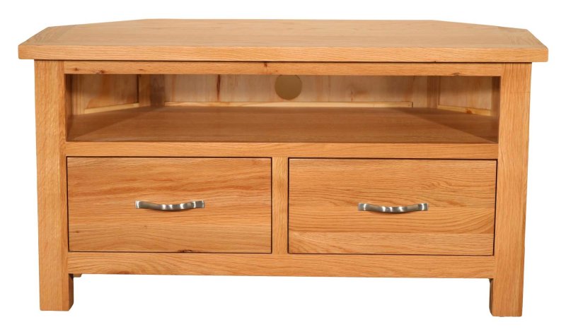 Lakes 2 Drawer Corner TV/Entertainment Unit Oak