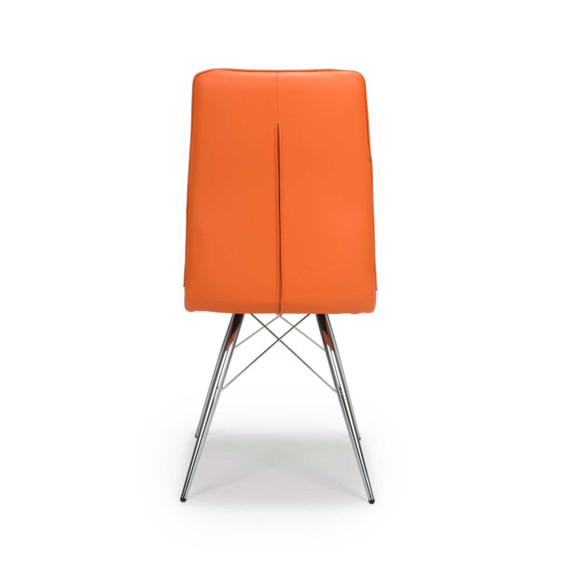 Tampa Dining Chair Faux Leather Orange Meubles