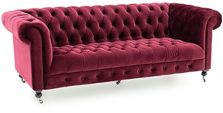 Berrington 3 Seater Sofa Fabric Berry