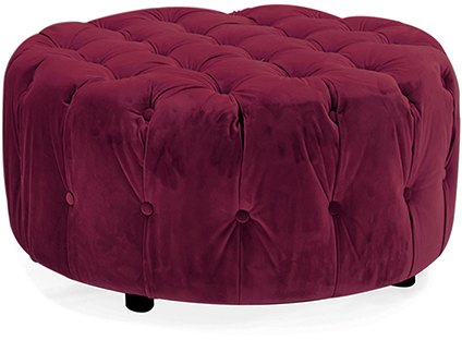 Berrington Round Footstool Fabric Berry