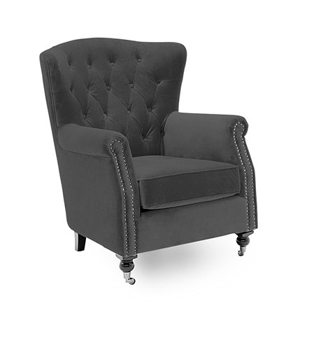 Berrington Wing Chair Fabric Grey