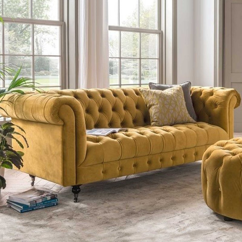 Mustard chesterfield armchair hotsell