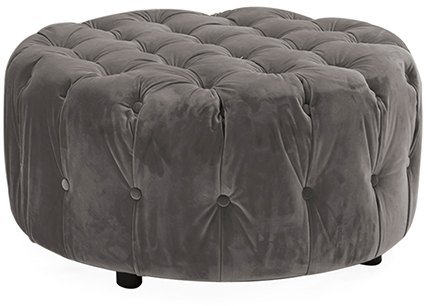 Berrington Round Footstool Fabric Grey