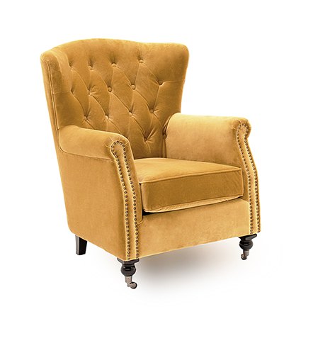 Berrington Wing Chair Fabric Mustard