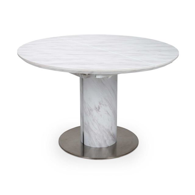 Round Extending Dining Table White, White Round Dining Table Extendable