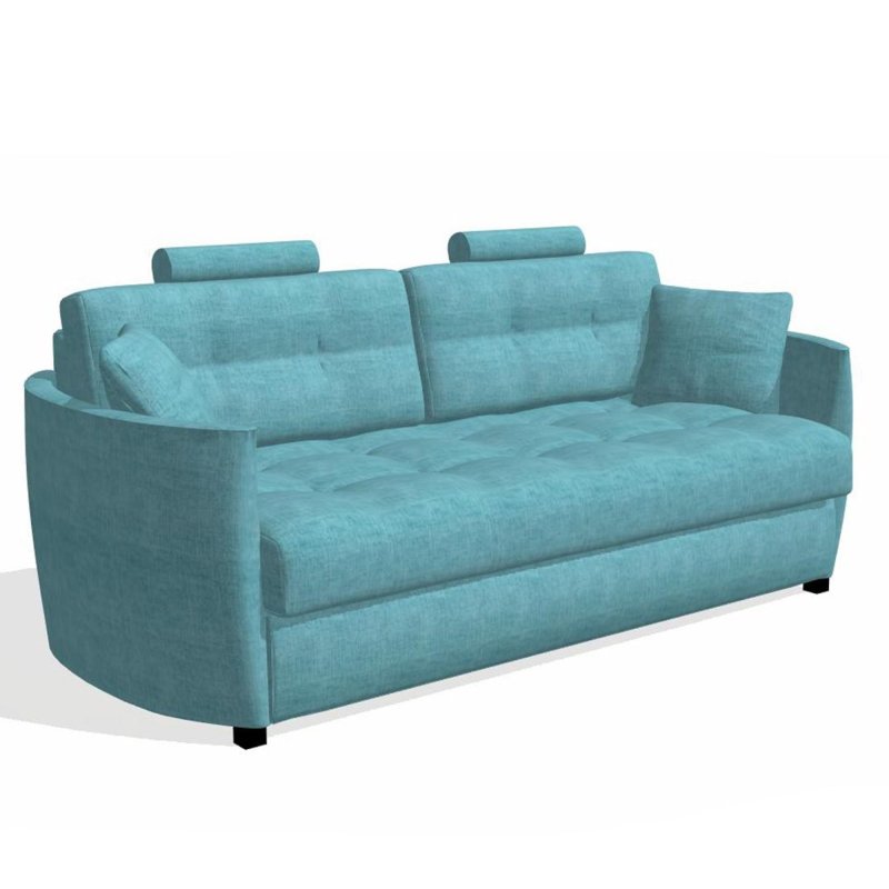 Fama Bolero 4 Seater Curved Sofa Bed With 2 Headrests Fabric