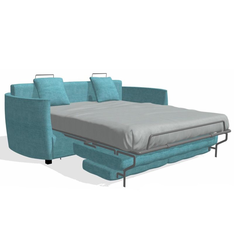 Fama Bolero 4 Seater Curved Sofa Bed With 2 Headrests Fabric Meubles