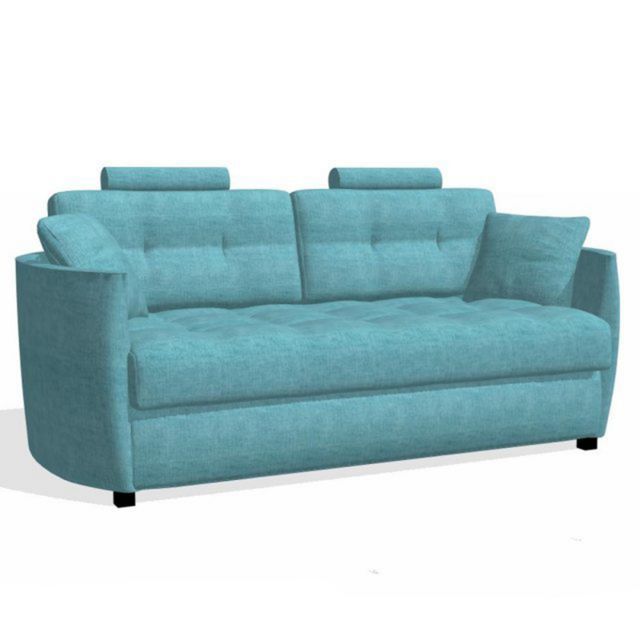 Bolero 3 Seater Curved Sofa Bed With 2 Headrests Fabric